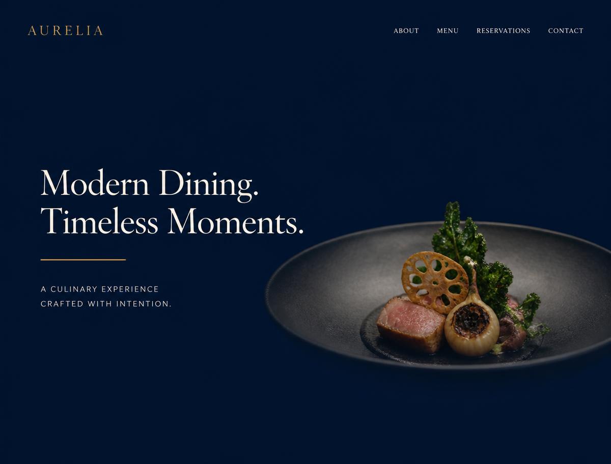 Kanzu Restaurant — website design preview